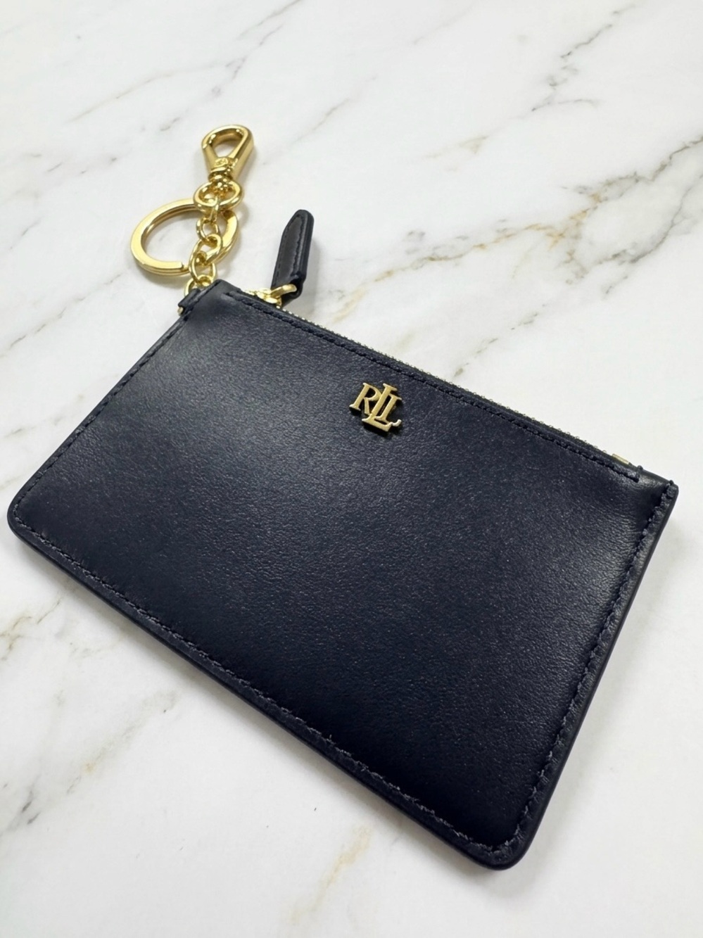 Ralph Lauren Leather Zip Card Case